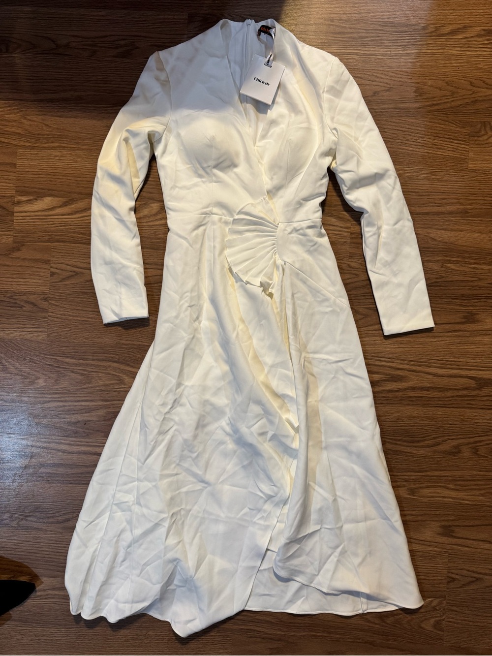 Women's  Long-Sleeve Wrap-Style Midi Dress